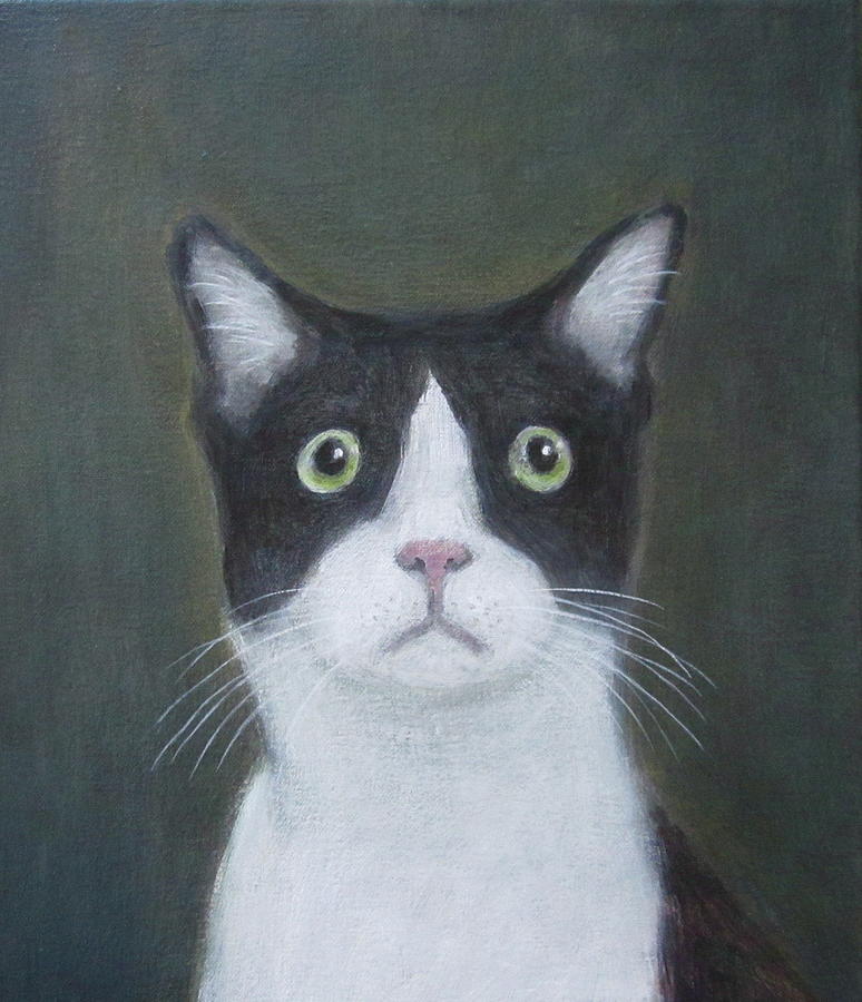 Portrait of a Cat Painting by Kazumi Whitemoon