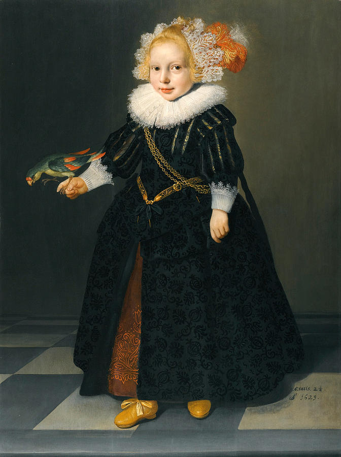 Portrait Of a Child Painting by Attributed to Dirck Dircksz van Santvoort