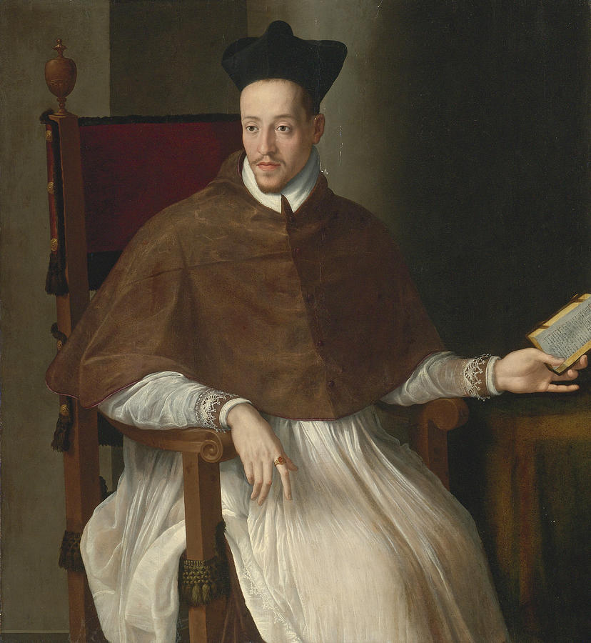 Portrait of a Cleric Painting by Attributed to Alessandro Allori