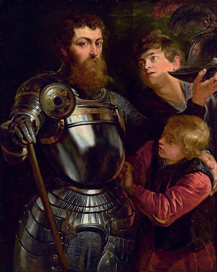 Portrait of a Commander, Three-Quarter-Length, Being Dressed for Battle  Painting by Peter Paul Rubens