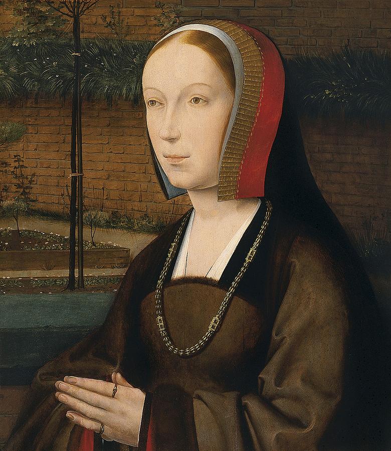 Portrait of a Female Donor ca. 1505 by Jan Provost Painting by Celestial Images