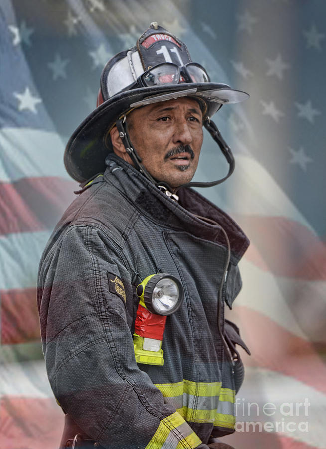 Portrait of a Fire Fighter II Photograph by Jim Fitzpatrick
