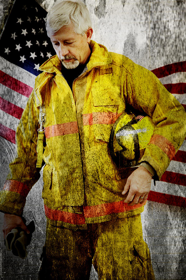 Portrait of a Firefighter Photograph by Toni Hopper