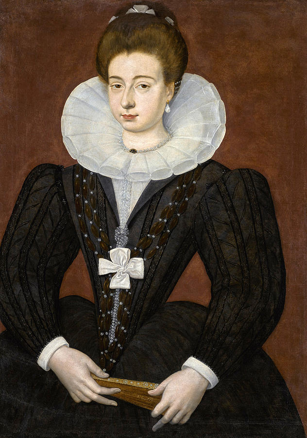 Portrait of A French Noblewoman, Half-length  Painting by Attributed to Francois Quesnel