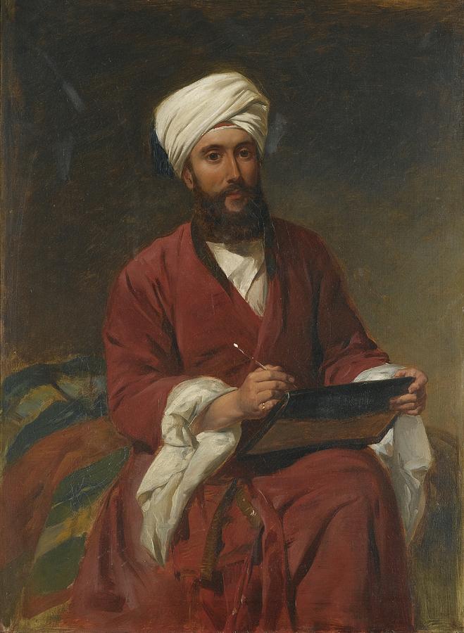 Portrait Of A Gentleman In Oriental Dress Painting by Frederick Goodall