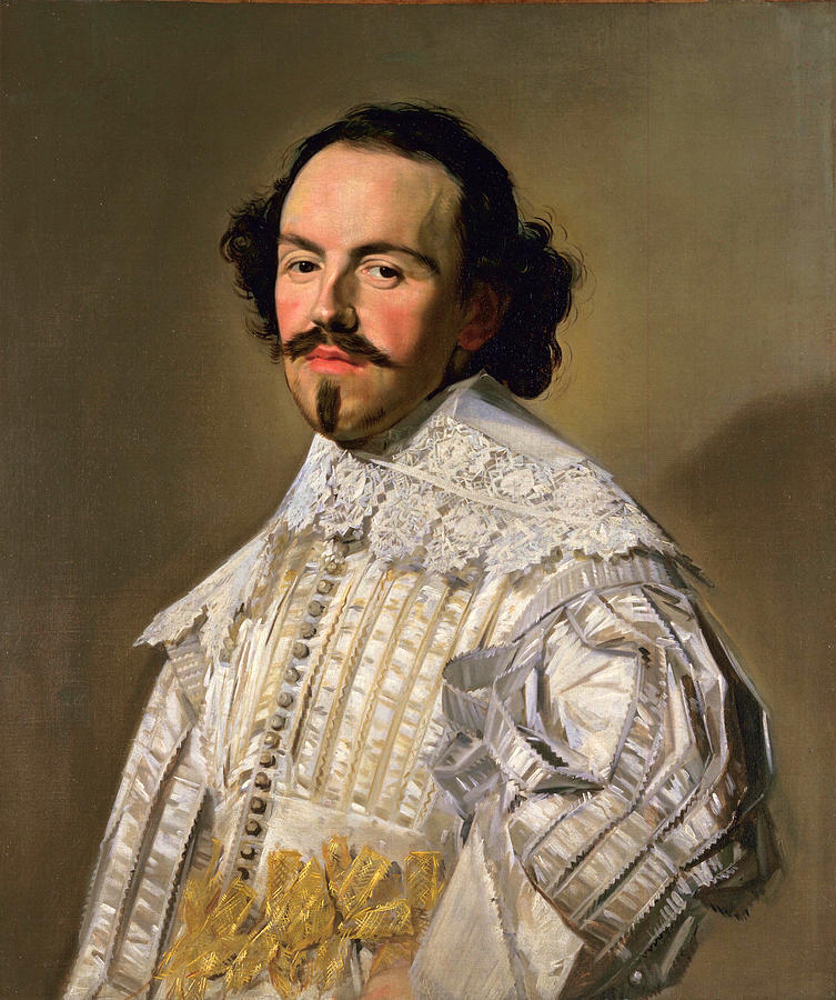 Portrait of a gentleman in white Painting by Frans Hals