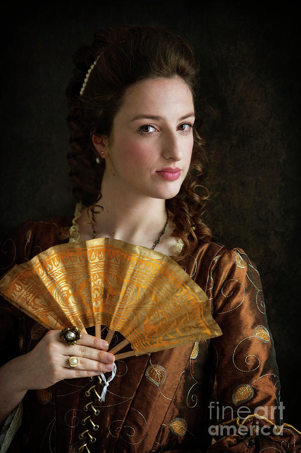 Portrait Of A Georgian Period Woman With Fan Photograph by Lee Avison