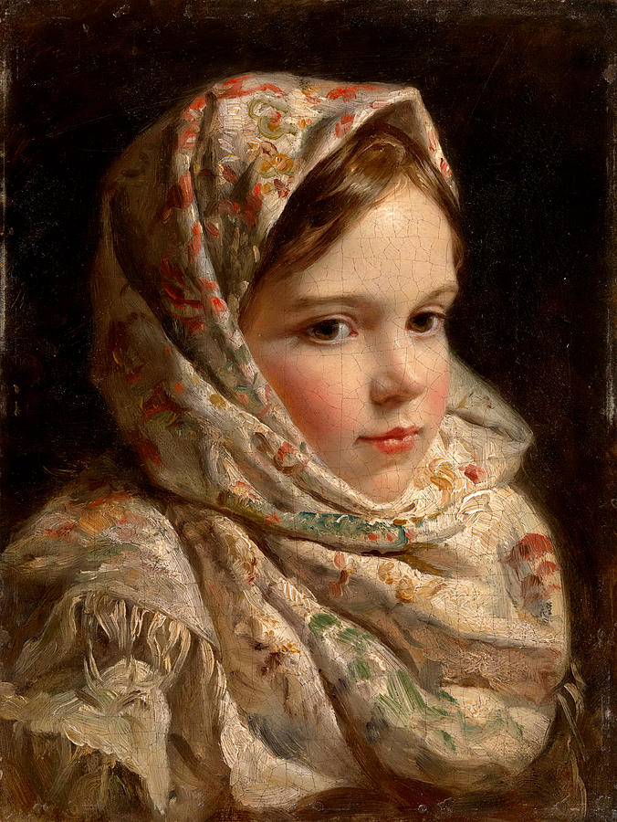 Portrait of a Girl Painting by Russian School
