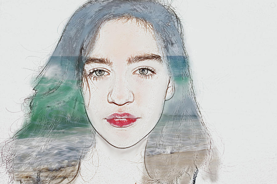 Portrait Of A Girl - Sea Digital Art