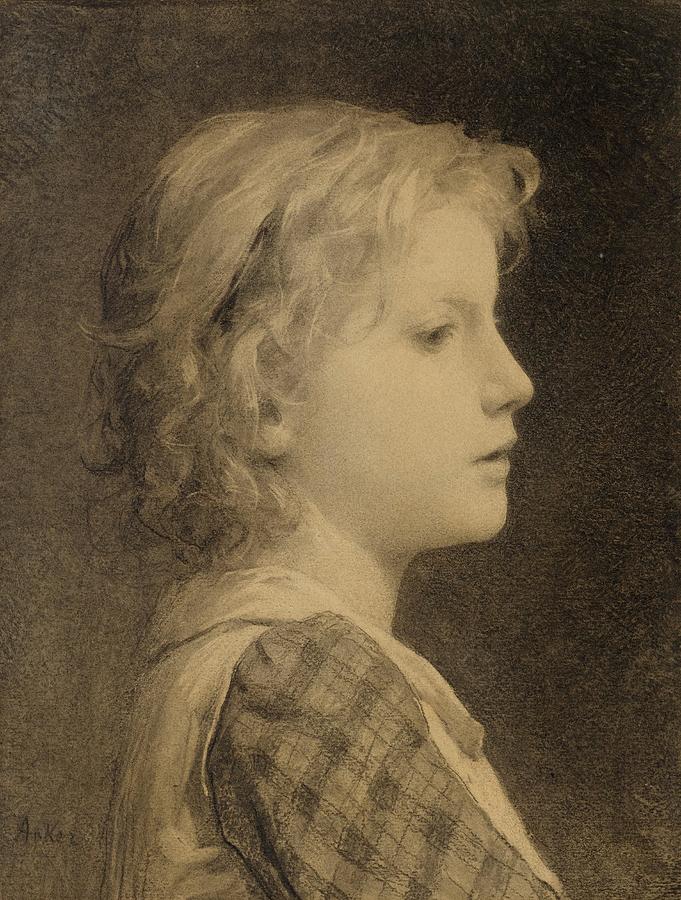 Portrait Of A Girl With Blonde Hair Painting by Celestial Images