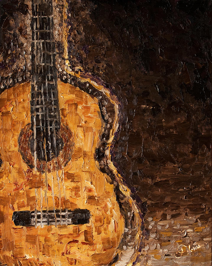 Portrait of a Guitar Painting by Carlos Flores