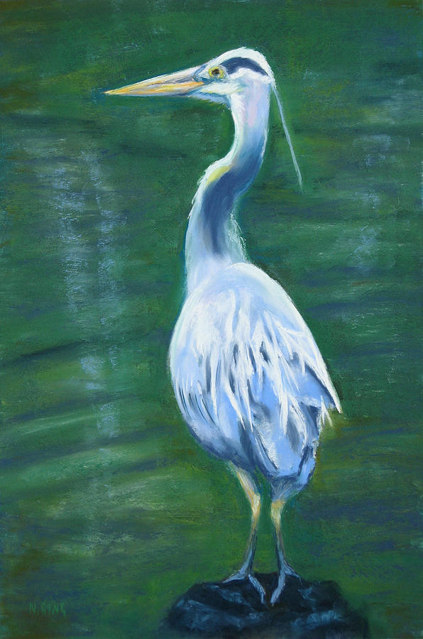 Portrait of a Heron Painting by Nancy Ging | Fine Art America