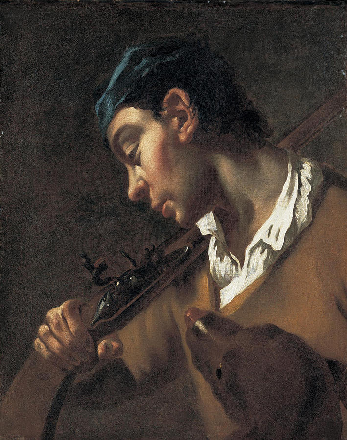 Portrait of a Hunter Painting by Giovanni Battista Piazzetta