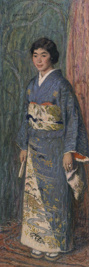 Portrait of a Japanese Woman Painting by Edmond Aman-Jean