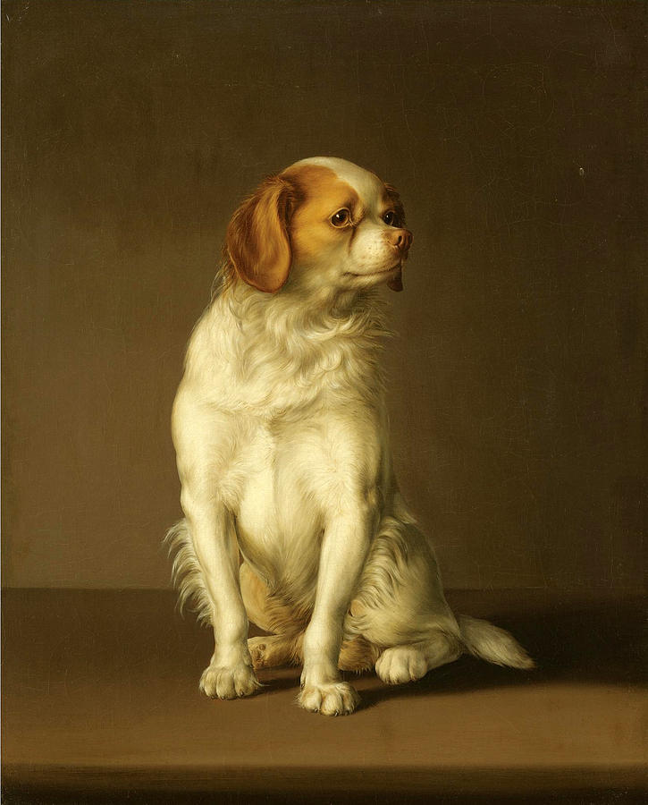 Portrait of a King Charles Spaniel Painting by Circle of Louis Leopold Boilly