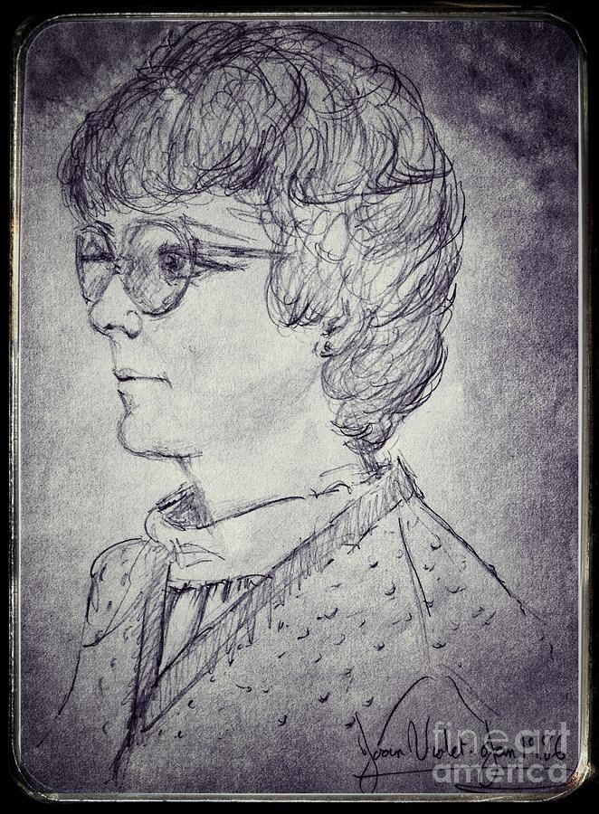 Portrait of a Lady 2 Drawing by Joan-Violet Stretch