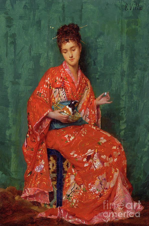 Portrait Painting - Portrait of a Lady by Emile Villa