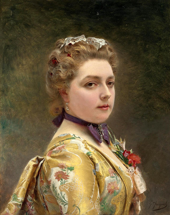 Pence crystal scientist Portrait of a Lady by Gustave Jean Jacquet