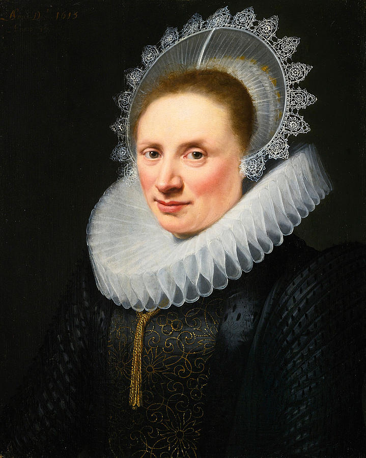 Portrait of a Lady in a White Lace Ruff and Cap Painting by Jan Anthonisz van Ravesteyn