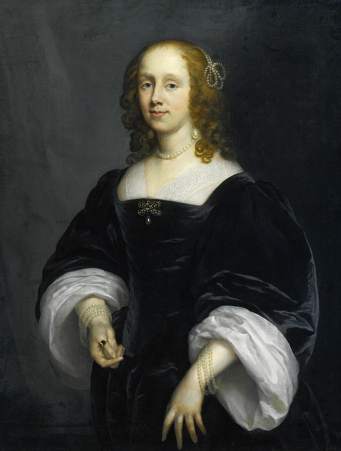 Portrait of a Lady in Black Painting by Cornelis Janssens van Ceulen