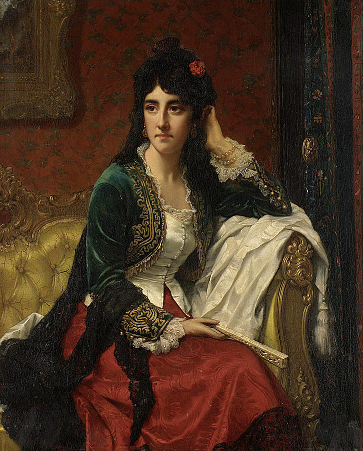 Portrait of a Lady Painting by Jan Portielje