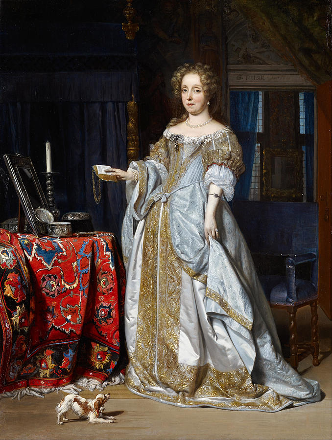 Portrait of a Lady. Lucia Wijbrants Painting by Gabriel Metsu