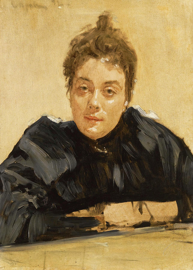 Portrait of a Lady said to be Maria Vasilievna Yakunchikova Painting by Valentin Alexandrovich Serov
