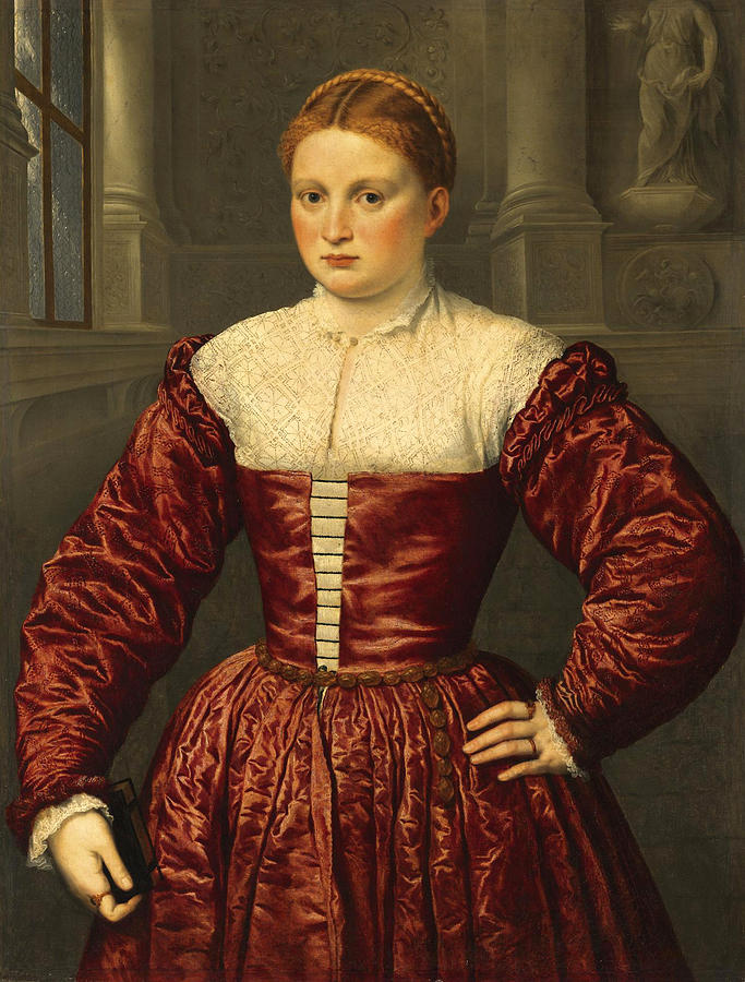 Portrait Of A Lady Traditionally Believed To Be Of The Fugger Family, Painting by Paris Bordone