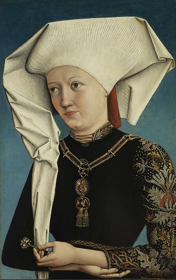 Portrait Of A Lady Wearing The Order Of The Swan Ca. 1490 Painting