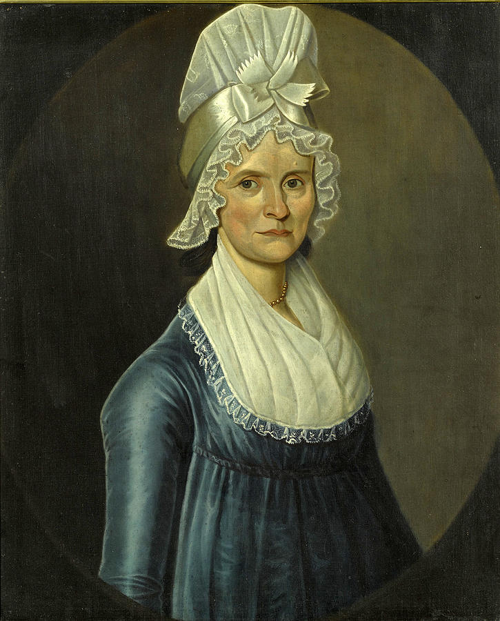 Portrait of a Lady wearing White Headdress Painting by William Jennys