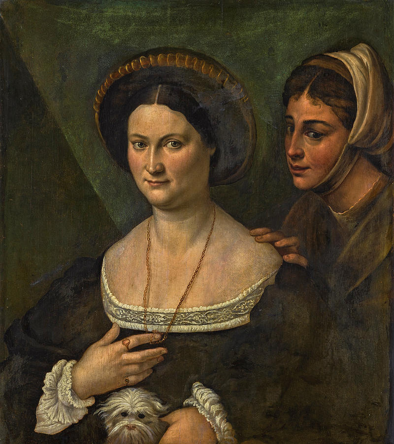 Portrait of a Lady with a Gypsy Painting by North Italian School