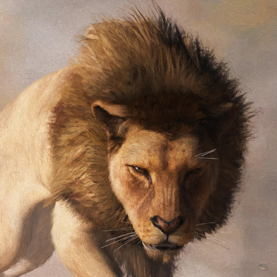 Wildlife Digital Art - Portrait of a Lion by Daniel Eskridge