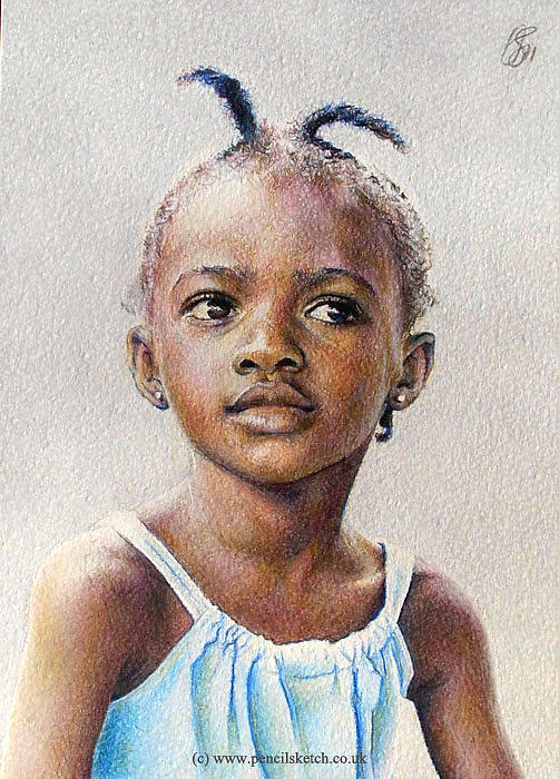 Portrait of a Little Girl Drawing by Anna Shipstone | Fine Art America