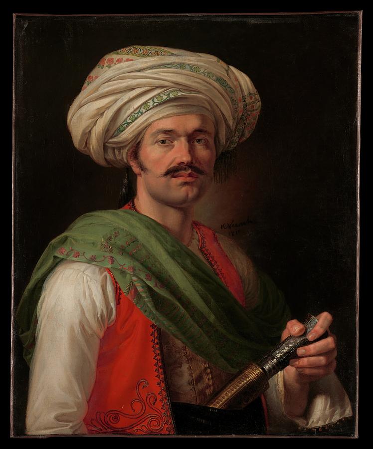 Portrait of a Mameluke Said to Be Roustam Raza ca 17811845 Painting by Horace Vernet