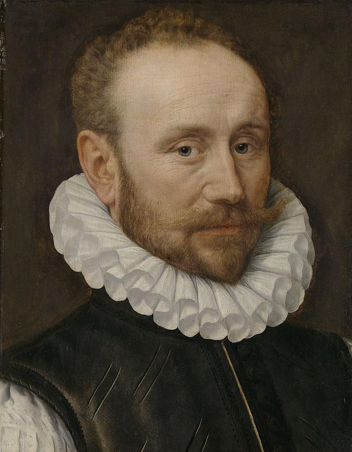 Portrait of a Man, Adriaen Thomasz. Key, 1581 Painting by Adriaen ...