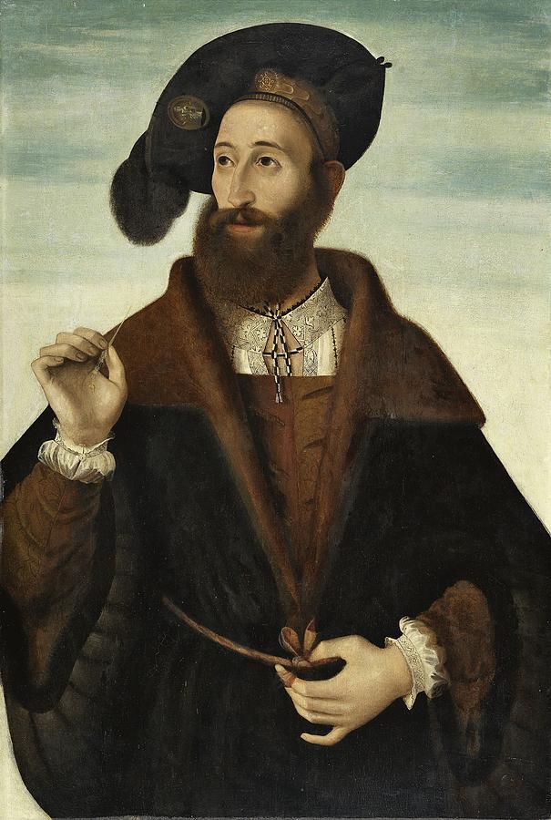 Portrait of a Man ca. 1525 - 1530, Bartolomeo Veneto Painting by Celestial Images