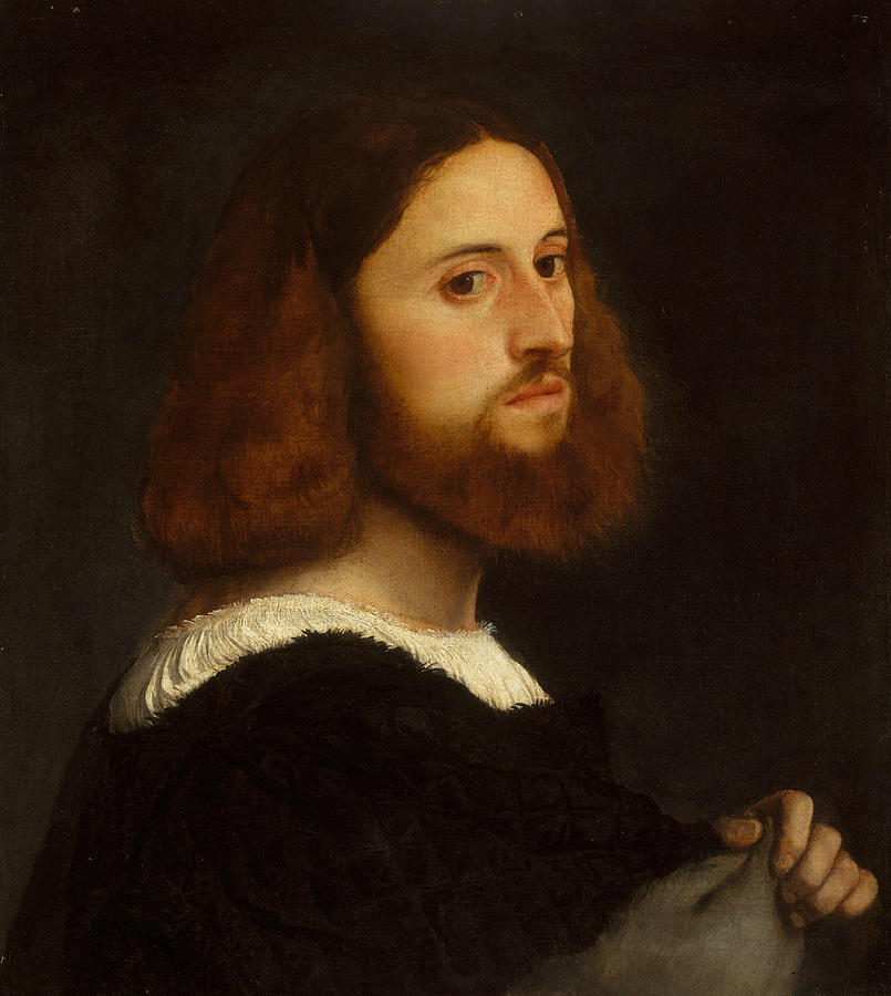 Portrait of a Man, circa 1515 Painting by Titian