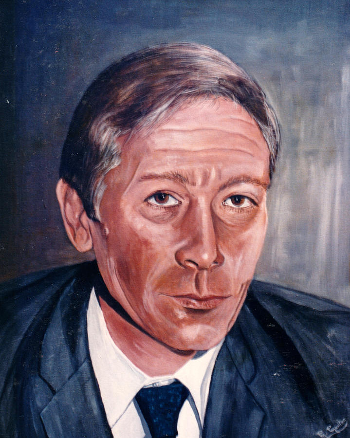 Portrait Of A Man In A Grey Suit Painting by Mackenzie Moulton