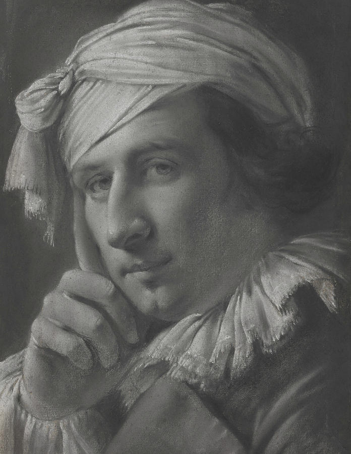 Portrait of a Man Drawing by Joseph Wright