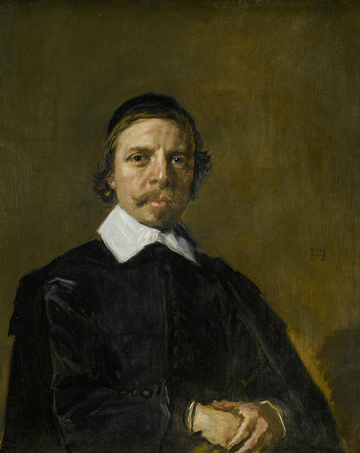 Portrait of a man, possibly a minister Painting by Frans Hals