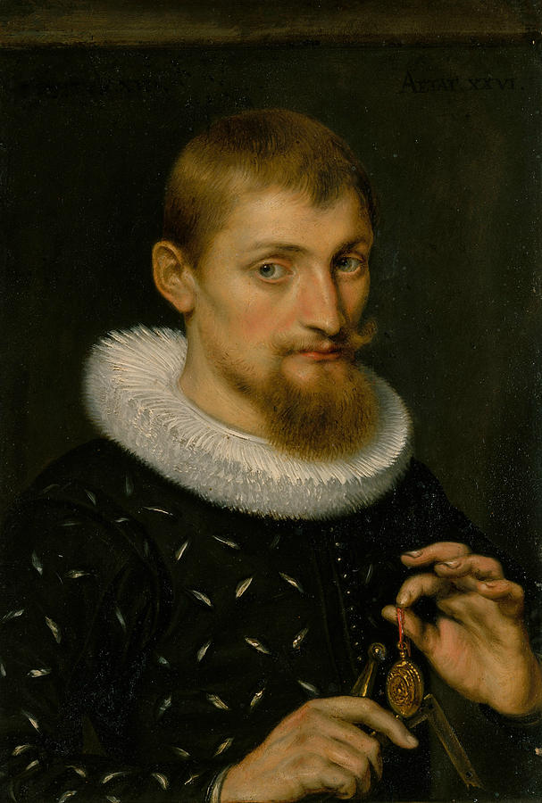 Portrait of a Man, Possibly an Architect or Geographer Painting by Peter Paul Rubens