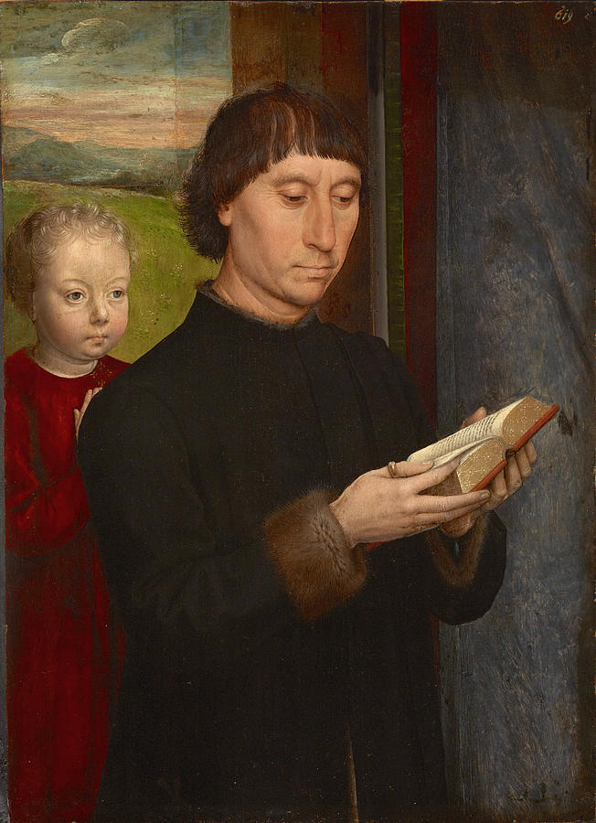 Portrait of a Man reading Painting by Hans Memling