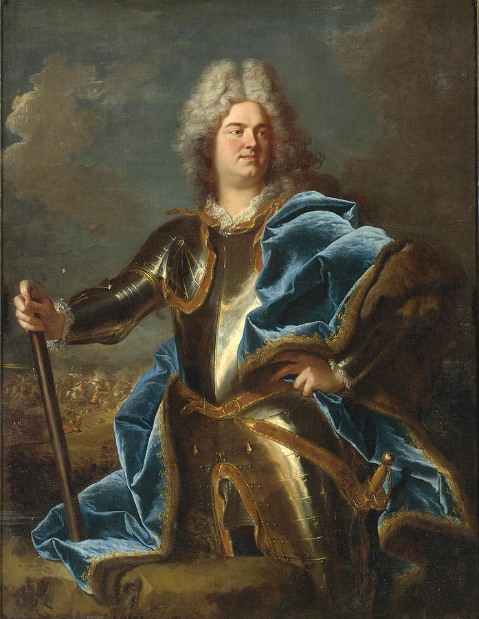Portrait of a Man traditionally called Claude Louis Hector Duc de Villars Painting by Hyacinthe Rigaud