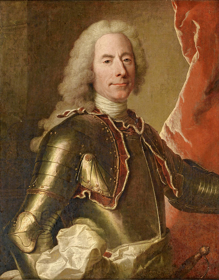 Portrait of a Man wearing an Armor Painting by Hyacinthe Rigaud