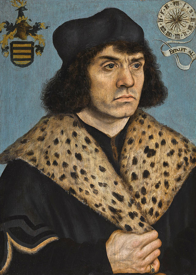 Portrait of a Man with a spotted Fur Collar Painting by Lucas Cranach the Elder