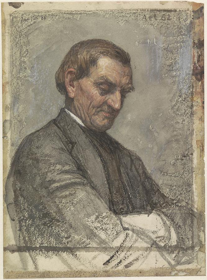 Portrait of a man, with beaten down look, Jan, 1884 Painting by ...