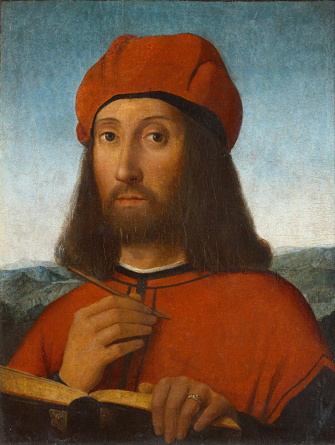 Portrait of a Man with Red Beret and Book Painting by Antonello de Saliba