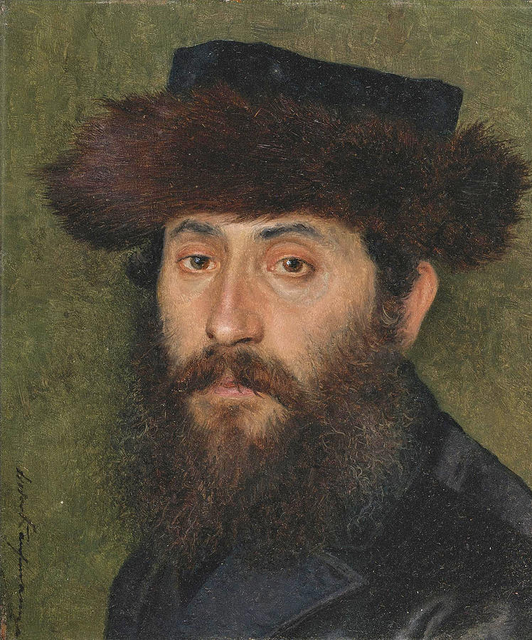 Portrait of a Man with Streimel Painting by Isidor Kaufmann