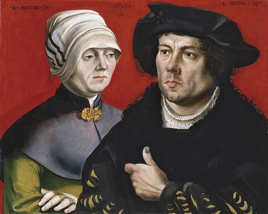 Portrait of a married Couple 1525, Gabriel Zehender Painting by Celestial Images