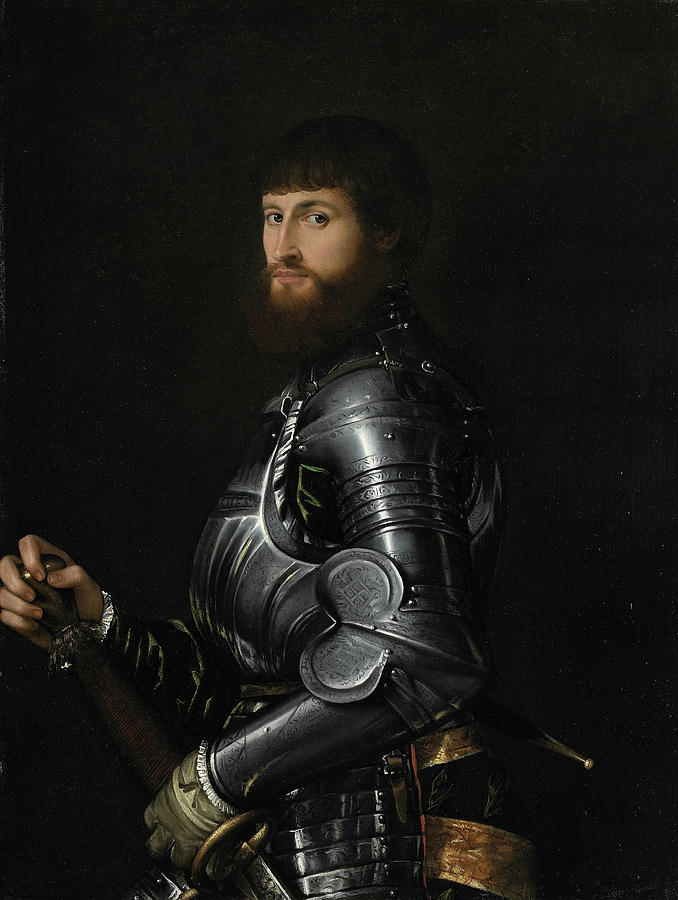 Portrait of a Nobleman in Armour Painting by Giovanni Battista Moroni